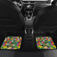 Macaw Parrot Brazil Car Mats Maracas Seamless Tropical Flowers