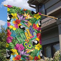 Macaw Parrot Brazil Garden Flag Maracas Seamless Tropical Flowers