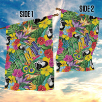 Macaw Parrot Brazil Garden Flag Maracas Seamless Tropical Flowers