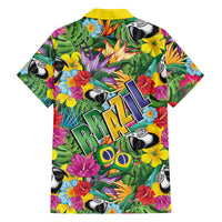 Macaw Parrot Brazil Hawaiian Shirt Maracas Seamless Tropical Flowers