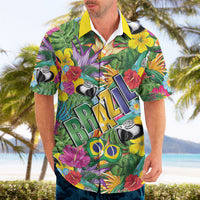 Macaw Parrot Brazil Hawaiian Shirt Maracas Seamless Tropical Flowers