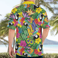 Macaw Parrot Brazil Hawaiian Shirt Maracas Seamless Tropical Flowers