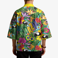 Macaw Parrot Brazil Kimono Maracas Seamless Tropical Flowers