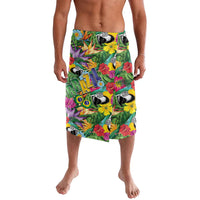 Macaw Parrot Brazil Lavalava Maracas Seamless Tropical Flowers