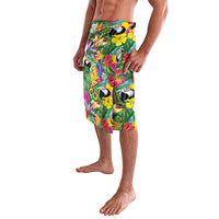 Macaw Parrot Brazil Lavalava Maracas Seamless Tropical Flowers
