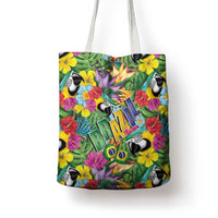 Macaw Parrot Brazil Tote Bag Maracas Seamless Tropical Flowers