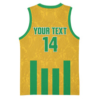South Africa Soccer 2026 Custom Basketball Jersey Bafana Bafana Kaofela Protea Yellow