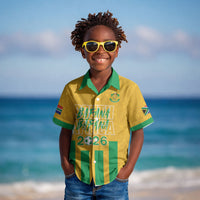South Africa Soccer 2026 Custom Kid Hawaiian Shirt Bafana Bafana Kaofela Protea Yellow