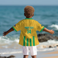 South Africa Soccer 2026 Custom Kid Hawaiian Shirt Bafana Bafana Kaofela Protea Yellow