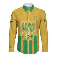 South Africa Soccer 2026 Custom Long Sleeve Button Shirt Bafana Bafana Kaofela Protea Yellow