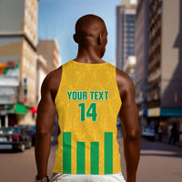 South Africa Soccer 2026 Custom Men Tank Top Bafana Bafana Kaofela Protea Yellow