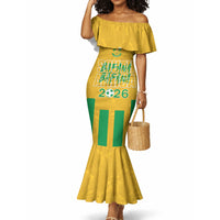 South Africa Soccer 2026 Custom Mermaid Dress Bafana Bafana Kaofela Protea Yellow