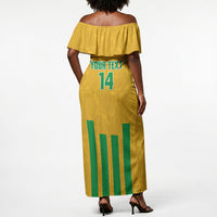 South Africa Soccer 2026 Custom Off Shoulder Maxi Dress Bafana Bafana Kaofela Protea Yellow