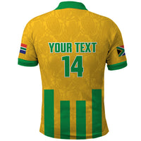 South Africa Soccer 2026 Custom Polo Shirt Bafana Bafana Kaofela Protea Yellow