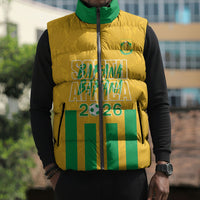 South Africa Soccer 2026 Custom Sleeveless Puffer Jacket Bafana Bafana Kaofela Protea Yellow