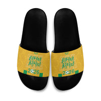 South Africa Soccer 2026 Slide Sandals Bafana Bafana Kaofela Protea Yellow