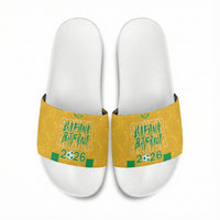 South Africa Soccer 2026 Slide Sandals Bafana Bafana Kaofela Protea Yellow