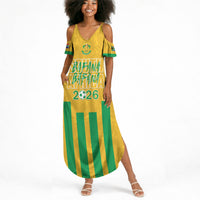 South Africa Soccer 2026 Custom Summer Maxi Dress Bafana Bafana Kaofela Protea Yellow