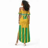 South Africa Soccer 2026 Custom Summer Maxi Dress Bafana Bafana Kaofela Protea Yellow
