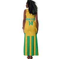 South Africa Soccer 2026 Custom Tank Maxi Dress Bafana Bafana Kaofela Protea Yellow