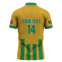 South Africa Soccer 2026 Custom Zipper Polo Shirt Bafana Bafana Kaofela Protea Yellow