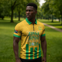 South Africa Soccer 2026 Custom Zipper Polo Shirt Bafana Bafana Kaofela Protea Yellow