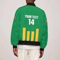 South Africa Soccer 2026 Custom Bomber Jacket Bafana Bafana Kaofela Protea Green
