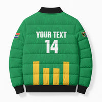 South Africa Soccer 2026 Custom Bomber Puffer Jacket Bafana Bafana Kaofela Protea Green