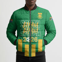 South Africa Soccer 2026 Custom Bomber Puffer Jacket Bafana Bafana Kaofela Protea Green