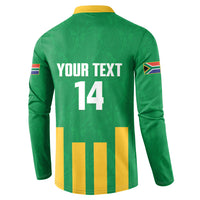South Africa Soccer 2026 Custom Button Sweatshirt Bafana Bafana Kaofela Protea Green