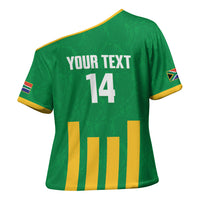 South Africa Soccer 2026 Custom Cross Shoulder Shirt Bafana Bafana Kaofela Protea Green