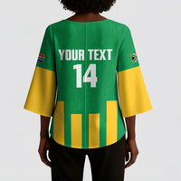South Africa Soccer 2026 Custom Kimono Sleeve Blouse Bafana Bafana Kaofela Protea Green
