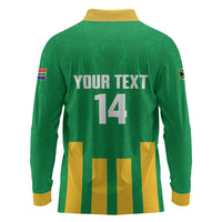 South Africa Soccer 2026 Custom Long Sleeve Polo Shirt Bafana Bafana Kaofela Protea Green