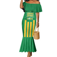 South Africa Soccer 2026 Custom Mermaid Dress Bafana Bafana Kaofela Protea Green