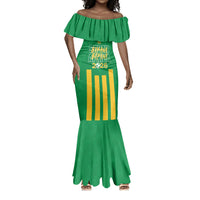 South Africa Soccer 2026 Custom Mermaid Dress Bafana Bafana Kaofela Protea Green