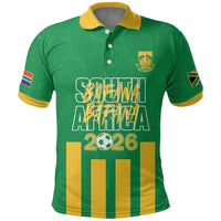 South Africa Soccer 2026 Custom Polo Shirt Bafana Bafana Kaofela Protea Green