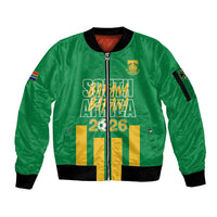 South Africa Soccer 2026 Custom Sleeve Zip Bomber Jacket Bafana Bafana Kaofela Protea Green