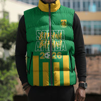 South Africa Soccer 2026 Custom Sleeveless Puffer Jacket Bafana Bafana Kaofela Protea Green