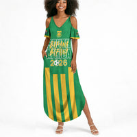 South Africa Soccer 2026 Custom Summer Maxi Dress Bafana Bafana Kaofela Protea Green