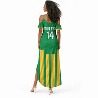 South Africa Soccer 2026 Custom Summer Maxi Dress Bafana Bafana Kaofela Protea Green