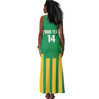 South Africa Soccer 2026 Custom Tank Maxi Dress Bafana Bafana Kaofela Protea Green