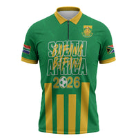 South Africa Soccer 2026 Custom Zipper Polo Shirt Bafana Bafana Kaofela Protea Green