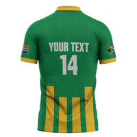 South Africa Soccer 2026 Custom Zipper Polo Shirt Bafana Bafana Kaofela Protea Green