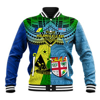 Malampa Fiji Day Baseball Jacket Together We Grow Proud Polynesian Tapa Artsy - Wonder Print Shop