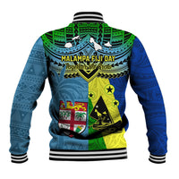 Malampa Fiji Day Baseball Jacket Together We Grow Proud Polynesian Tapa Artsy - Wonder Print Shop