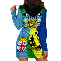 Malampa Fiji Day Hoodie Dress Together We Grow Proud Polynesian Tapa Artsy - Wonder Print Shop