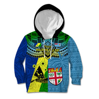 Malampa Fiji Day Kid Hoodie Together We Grow Proud Polynesian Tapa Artsy - Wonder Print Shop