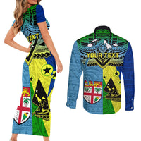 Custom Malampa Fiji Day Couples Matching Short Sleeve Bodycon Dress and Long Sleeve Button Shirts Together We Grow Proud Polynesian Tapa Artsy - Wonder Print Shop