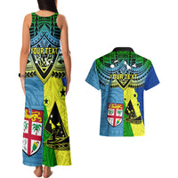 Custom Malampa Fiji Day Couples Matching Tank Maxi Dress And Hawaiian Shirt Together We Grow Proud Polynesian Tapa Artsy - Wonder Print Shop