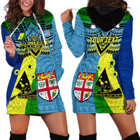 Custom Malampa Fiji Day Hoodie Dress Together We Grow Proud Polynesian Tapa Artsy - Wonder Print Shop